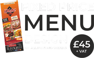 Takeaway Restaurants Menu Design & Printing | Fixed Price Menu Design Service