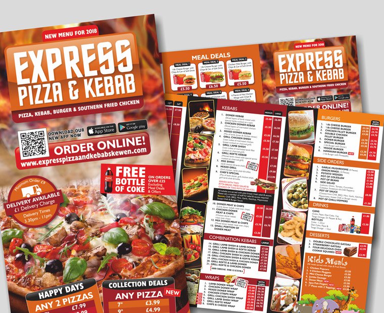 Picture of a B4 Menu Printing U-Fold from Low Cost Menus.